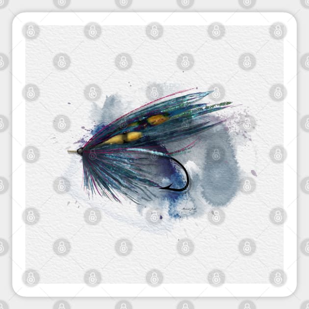 Blue Thunder Salmon Fly No.13 Sticker by MikaelJenei